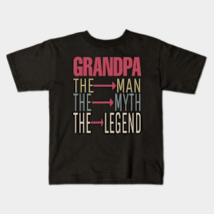 Mens GRANDPA THE MAN THE MYTH THE LEGEND Father's Day Men Kids T-Shirt